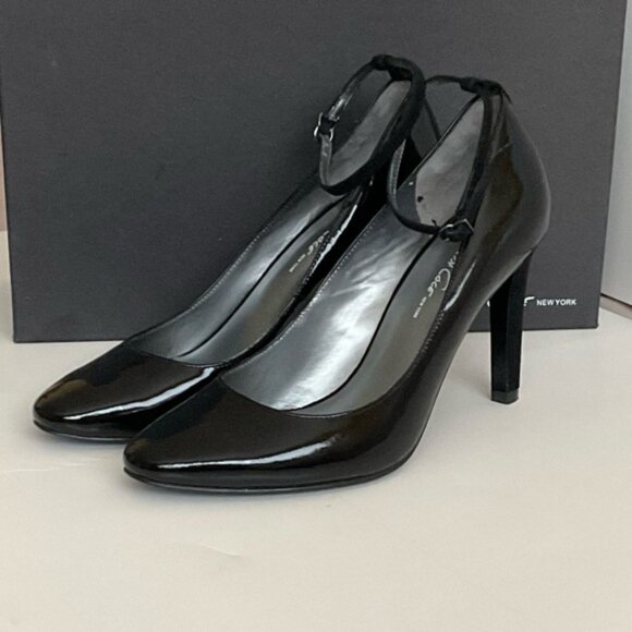 Kenneth Cole Black Patent Leather & Suede Pumps Stiletto Heel Shoes Size 6 - Picture 2 of 12